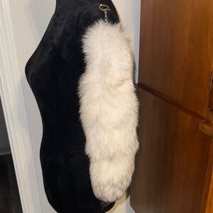 Silver Fox Tail Keychain / Bag Charm